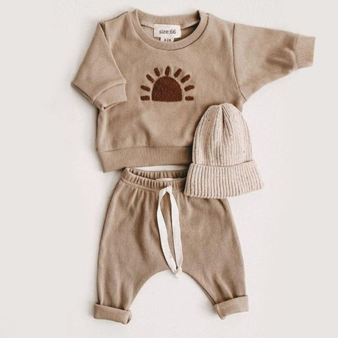 ensemble jogging bébé beige soleil