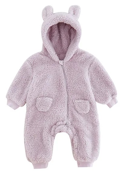 Combinaison pilote bébé ours fushia