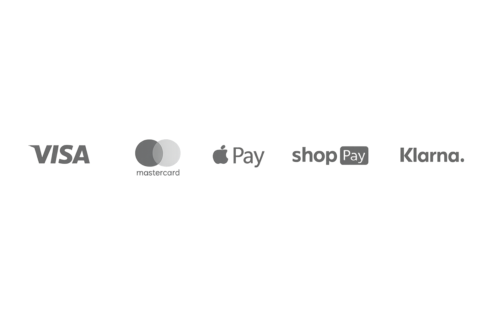 Moyens de paiement acceptés : Visa, Mastercard, Apple Pay, Shop Pay, Klarna