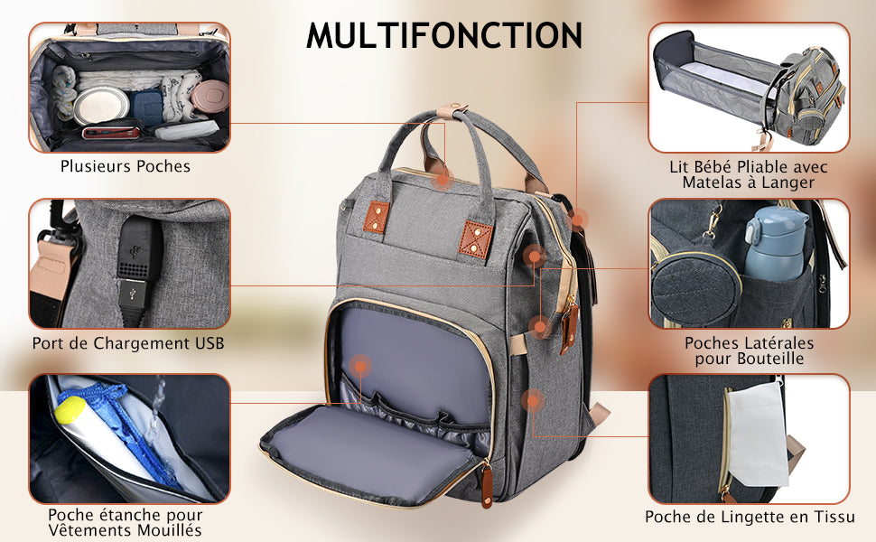 Sac à Dos Tout en Un pour Bébé