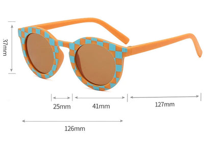 Lunettes de soleil bébé ronde à damier