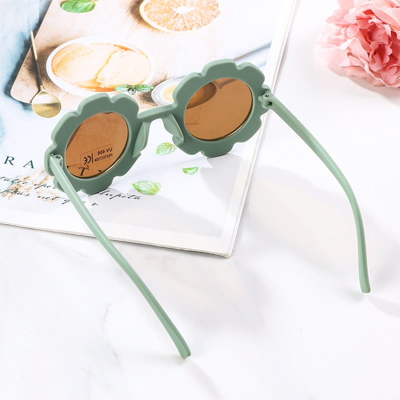 SXBCyan Lunettes Soleil Polarisées Bébé 0-36 Mois - Modèle Fleurs Caoutchouc Flexible Avec Sangle Anti-Chute (Orange)
